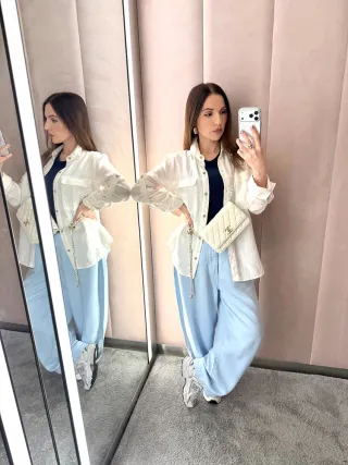 Camisa de Linho com Calça Barrel
